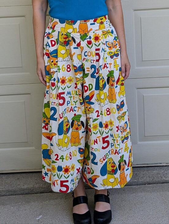 Handmade Pants - WIDE LEG PANTS made from VINTAGE CURTAINS S